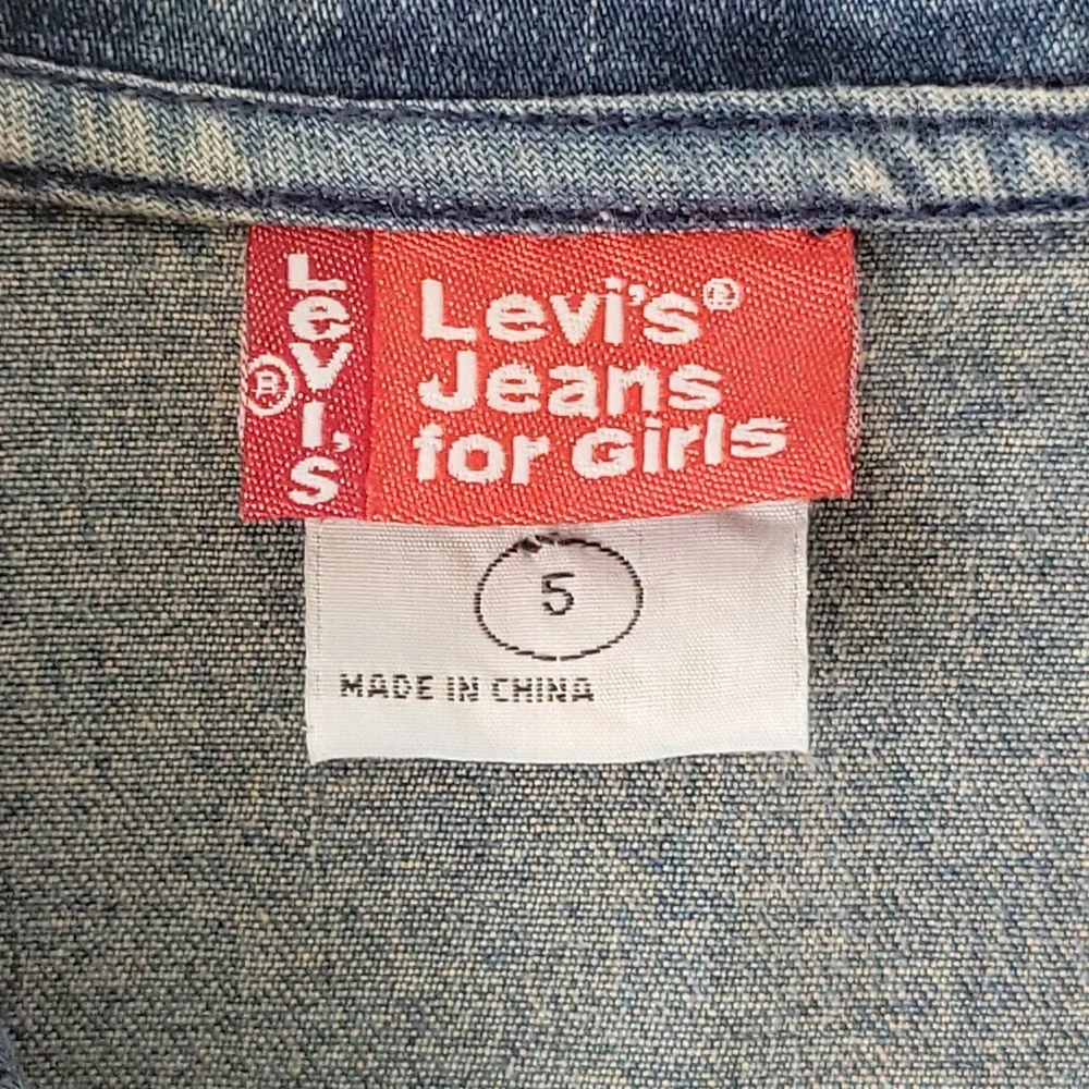 VTG Levi's Jeans for‎ Girls Size 5 Floral Embroidered Denim Jean Jacket 90s Y2K